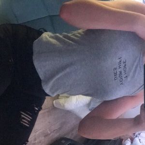 gray “I hope your wifi Dies” crop top